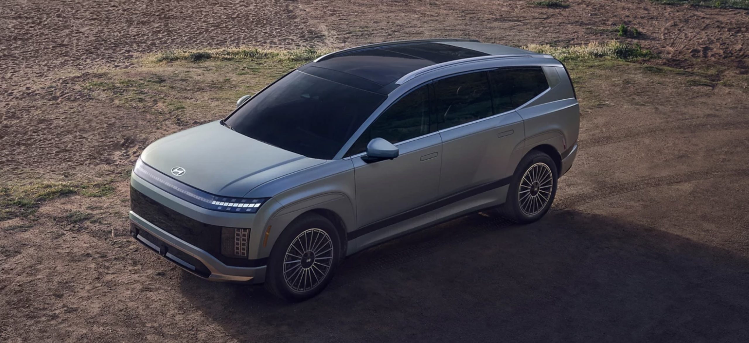 An IONIQ6 parked in a driveway in Allentown, PA.