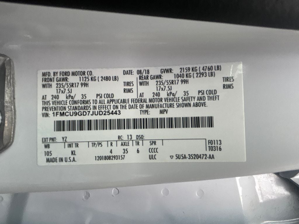 2018 Ford Escape SE