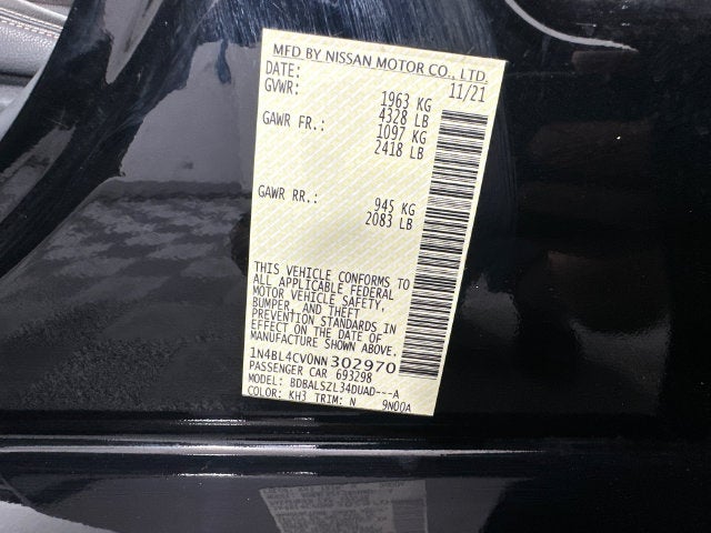 2022 Nissan Altima 2.5 SR Midnight Edition Package