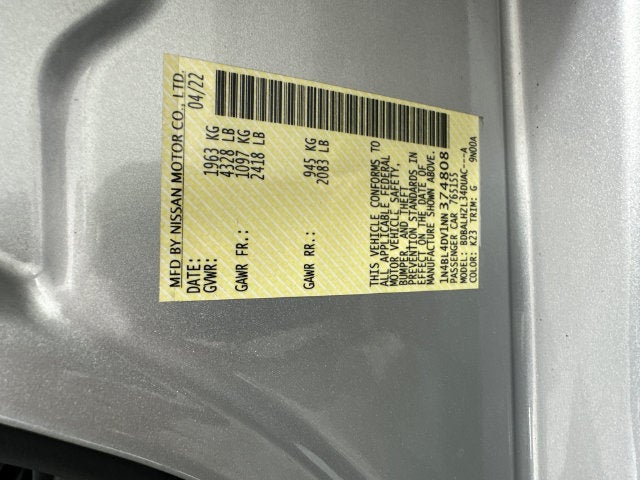 2022 Nissan Altima 2.5 SV Premium Package