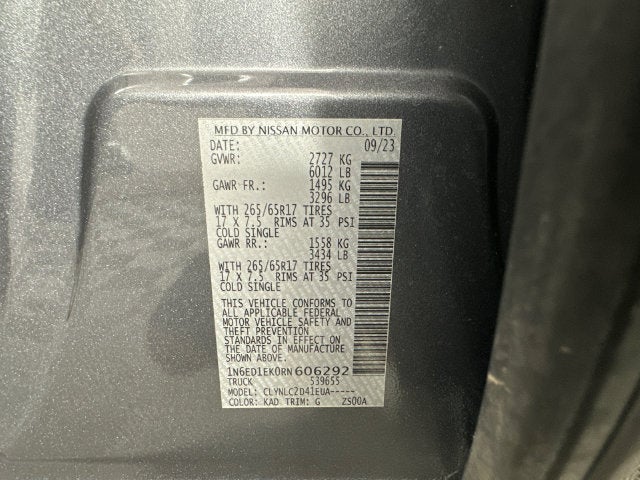 2024 Nissan Frontier SV Convenience & Technology Package
