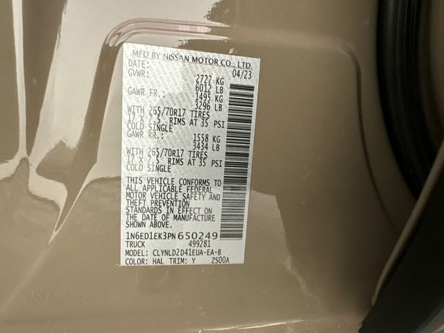 2023 Nissan Frontier PRO-4X Convenience, Premium & Technology Package