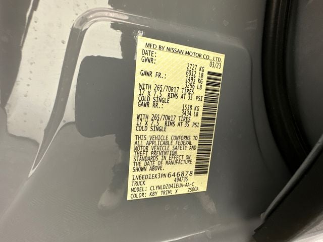 2023 Nissan Frontier PRO-4X Technology Package
