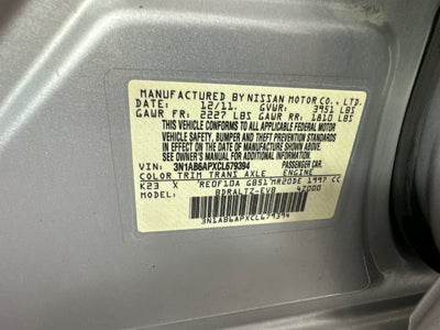 2012 Nissan Sentra 2.0 SR