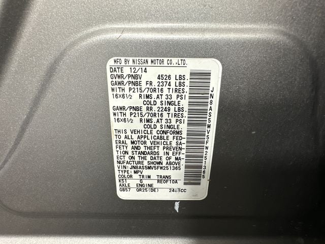 2015 Nissan Rogue Select S