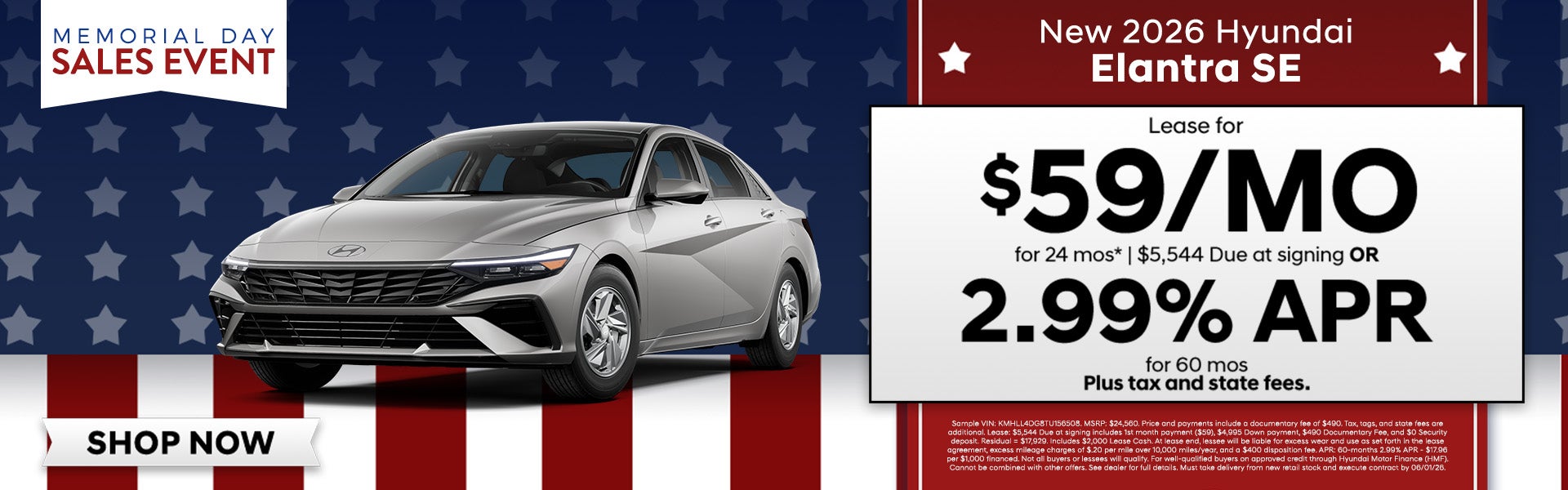Lease a New 2026 Elantra!
