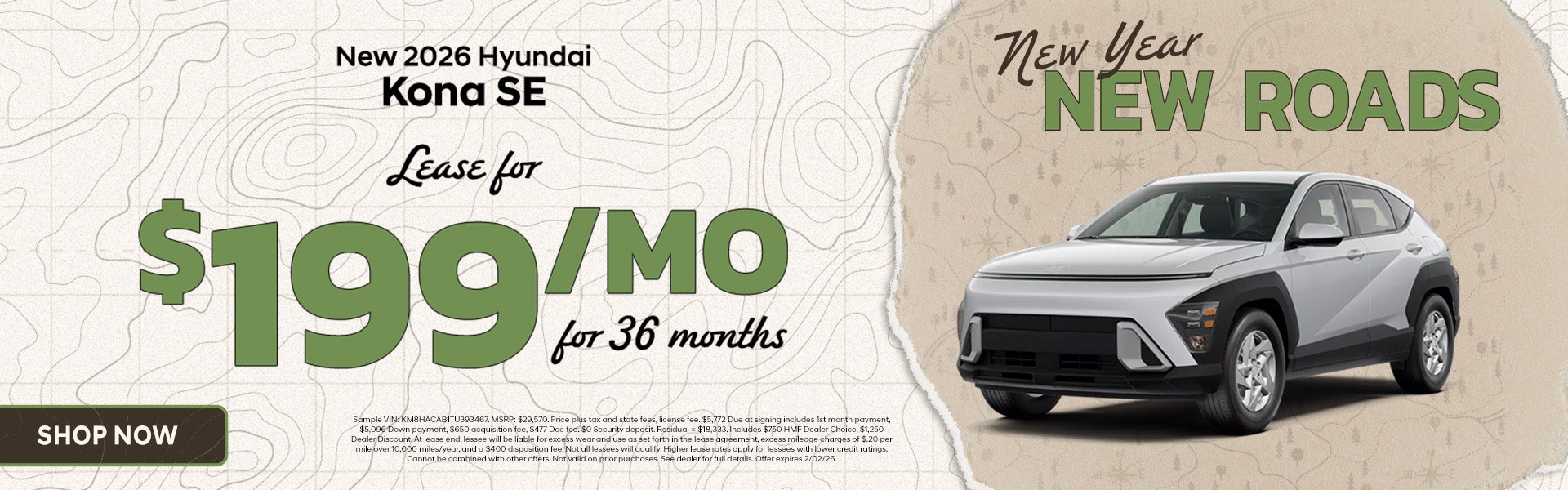 Lease a New 2026 Kona!