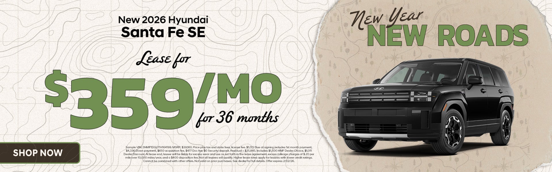 Lease a New 2026 Santa Fe!