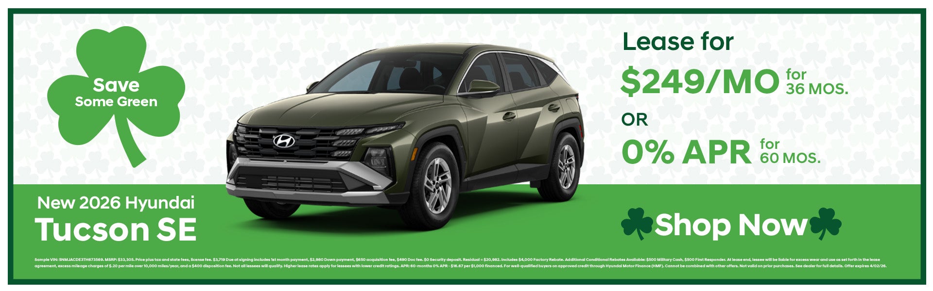 Lease a New 2026 Tucson!