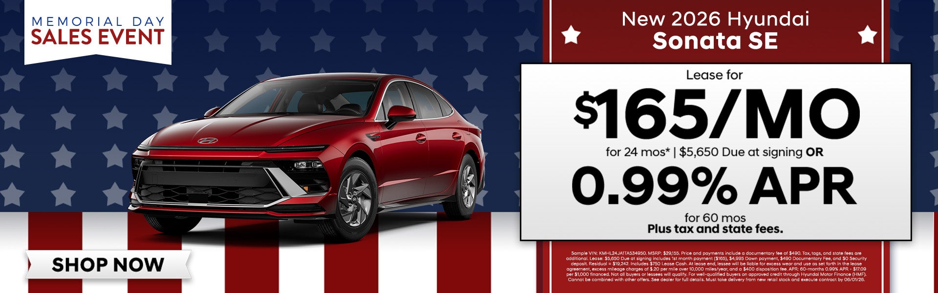 Lease a New 2026 Sonata!