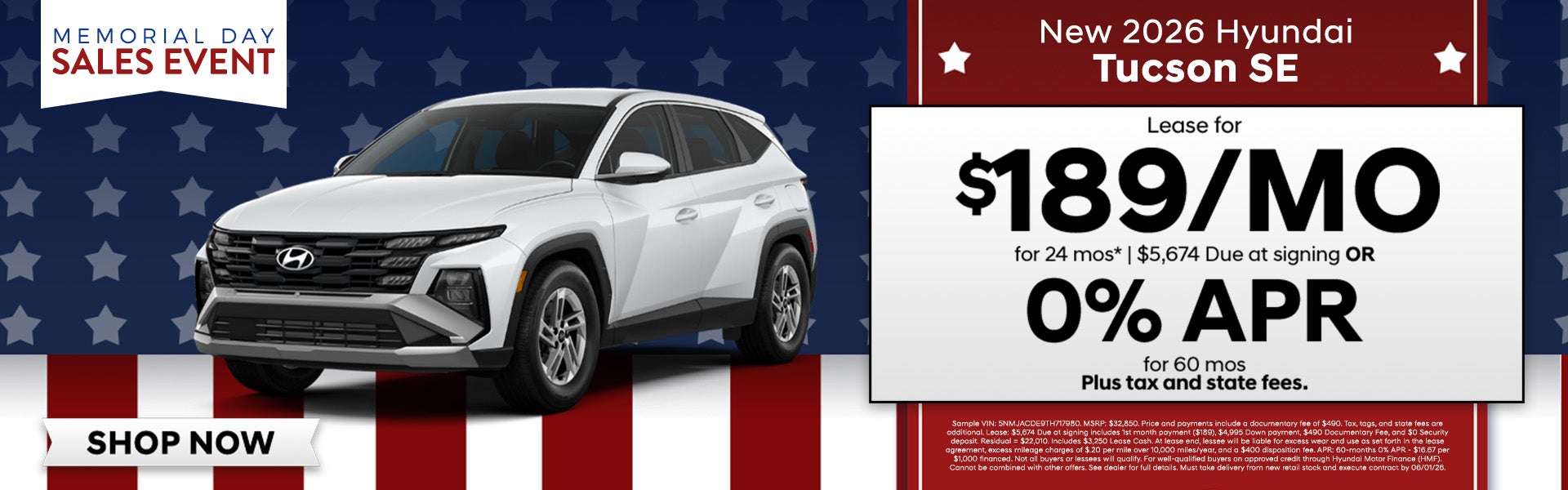 Lease a New 2026 Tucson!