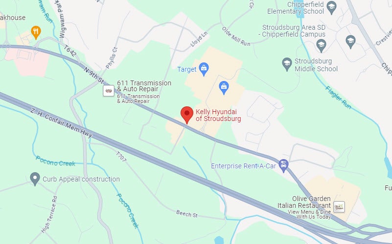 Kelly Hyundai of Stroudsburg in Stroudsburg PA map